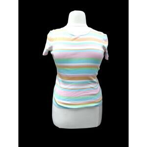 Lauren by women's colorful striped T-shirt, possibly size small  tags removed